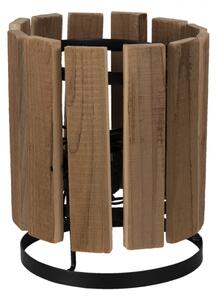 Dřevěná stolní lampa s kovovou konstrukcí – 25x30 cm