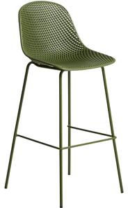 Kave Home Zelená plastová barová židle Quinby 75 cm