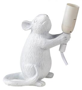 Bílá stolní základna k lampě ve tvaru myšky – 15x8x19 cm