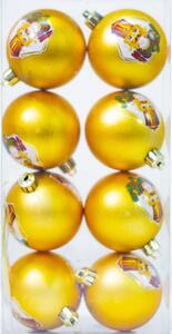Set vánočních koulí s Louskáčkem DUE ESSE / Ø 7 cm / 8 ks / zlatá