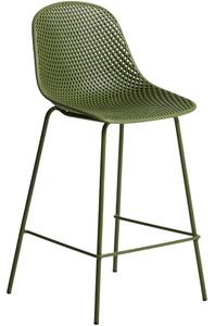 Kave Home Zelená plastová barová židle Quinby 65 cm