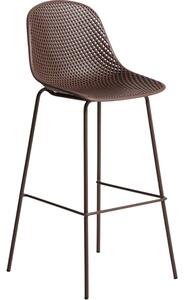Kave Home Hnědá plastová barová židle Quinby 75 cm