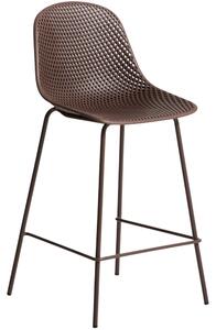 Kave Home Hnědá plastová barová židle Quinby 65 cm