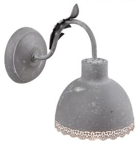 Nástěnná šedá vintage lampa – 15x26x24 cm