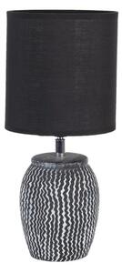 Šedo černá stolní lampa Eefke s oválným stínidlem – 15x36 cm