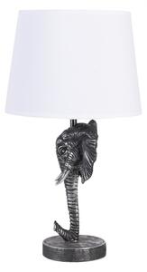 Stříbrno bílá stolní lampa s hlavou slona – 25x25x41 cm