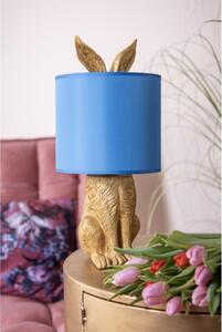 Zlatá stolní lampa králík s modrým stínidlem Konijn