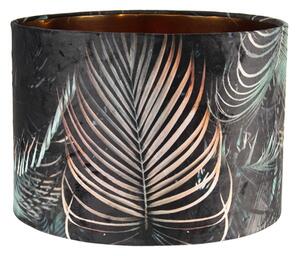 Tmavé sametové stínidlo Hendrikje s motivem palmových listů