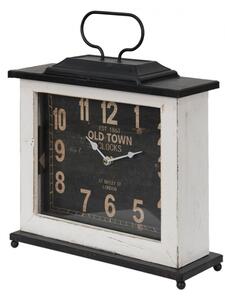 Černo-bílé stolní hodiny v hranatém provedení Old Town – 36x10x32 cm