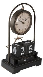 Kovové stolní hodiny s dřevěnými kostičkami alá kalendář