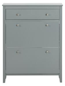 Sobuy Fsr89-Hg Sklápěč Bot Botník Se 2 Klopami Botník Se Zásuvkou Šedá 80X108X25Cm
