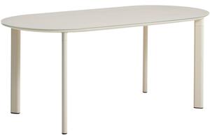 Kave Home Krémový zahradní jídelní stůl Erice 180 x 90 cm se skleněnou deskou