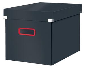 Šedý kartonový úložný box s víkem 32x36x31 cm Click&Store – Leitz