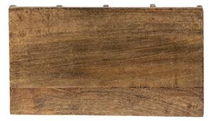 Hnědý antik dřevěný stojan na dopisy Lowe – 40x22x23 cm