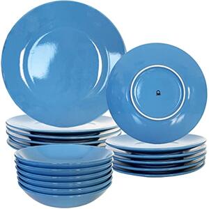 Kameninová jídelní souprava 18 kusů United Colors of Benetton / modrá