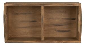 Hnědý dřevěný zásobník – 30x15x13 cm