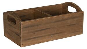 Hnědý dřevěný zásobník – 30x15x13 cm