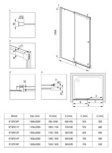Deante Kerria Plus sprchové dveře 140 cm posuvné chrom lesk/průhledné sklo KTSP014P