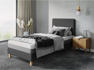 Tmavě šedá jednolůžková postel Mazzini Beds Lotus, 90 x 200 cm