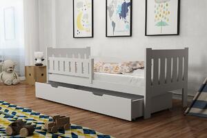 Dětská postel z masivu borovice TOMÍK - 200x90 cm - bílá