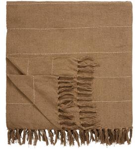 Bavlněný přehoz Double Brown Thin Stripes 240 × 240 cm