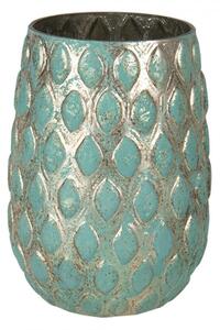 Zlato-zelená váza s dekorem Luus – 11x16 cm