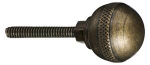 Kovová úchytka Antique Brass / knurled pattern Ø 2 cm