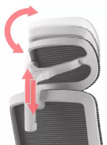 Kancelářská ergonomická židle WISDOM s podhlavníkem — síť, šedý plast, nosnost 150 kg, zelená