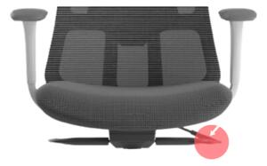 Kancelářská ergonomická židle WISDOM s podhlavníkem — síť, šedý plast, nosnost 150 kg, světle šedá