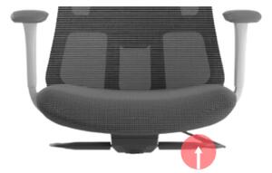 Kancelářská ergonomická židle WISDOM s podhlavníkem — síť, šedý plast, nosnost 150 kg, světle šedá