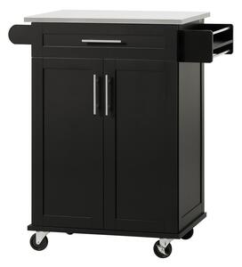 Sobuy Fkw110-Sch Kuchyňský Vozík Servírovací Vozík Boční Vozík Černý 80X90X46Cm