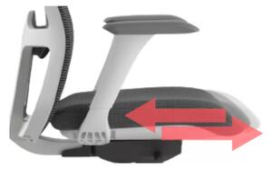 Kancelářská ergonomická židle WISDOM s podhlavníkem — síť, šedý plast, nosnost 150 kg, světle šedá