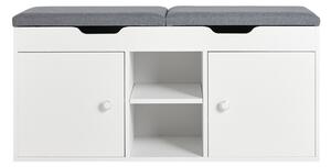 Sobuy Fsr96-W Lavice Se Dvěma Podsedáky Lavice Na Boty S Úložným Prostorem Bílá 100X48X34Cm
