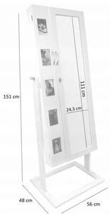 CG Šperkovnice 2v1 skříňka na bižuterii + zrcadlo toaletka 151 cm PHO1264