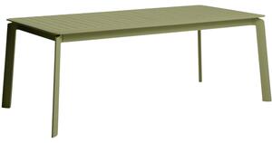 Kave Home Zelený hliníkový rozkládací zahradní stůl Brela 205/287 x 100 cm