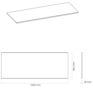 Oltens Vernal deska na skříňku 120.6x46.4 cm šedá 63007700