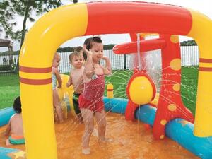 BESTWAY Toys VELKÝ dětský bazén vodní hřiště + bowling 4,35x2m 53068