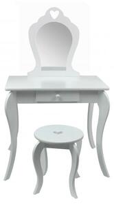 CHG Dětský toaletní stolek, zrcadlo, taburet bílý PHO0397