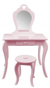 CHG Dětský toaletní stolek, zrcadlo, taburet růžový PHO0403