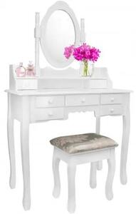 Shabby Chic PHO5513 se zrcadlem a židličkou 90x40x146cm, bílá