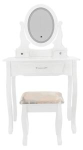 CHG toaletní stolek + LED osvětlení, zrcadlo, taburet PHO0052