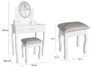CHG toaletní stolek + LED osvětlení, zrcadlo, taburet PHO0052