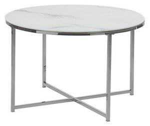 Konferenční stolek Qasim (bílá a stříbrná) (mramorový efekt). 1012282