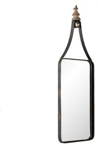 Nástěnné zrcadlo v černém kovovém rámu – 18x1x52 cm