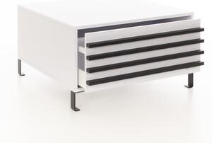 Konferenční stolek Lamella bílý - černé nohy Konferenční stolek velikost: 100x100x45cm