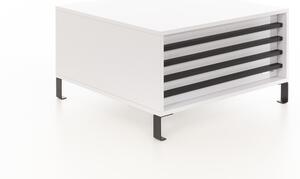 Konferenční stolek Lamella bílý - černé nohy Konferenční stolek velikost: 100x100x45cm