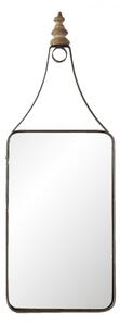 Nástěnné zrcadlo v černém kovovém rámu – 18x1x52 cm