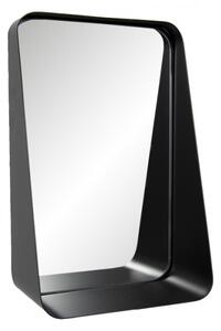 Černé kovové zrcadlo se spodní poličkou – 19x10x29 cm