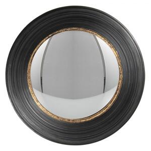 Zrcadlo Degaré s masivním černým rámem se zlatou linkou