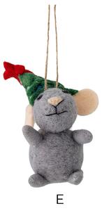 Plstěná vánoční ozdoba Peo Mouse Green Wool E